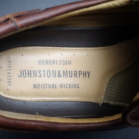 Johnston & Murphy Men's Size 7 Dark Brown Sheep Skin Vibram Sole Deck Shoes - Picture 5 of 11